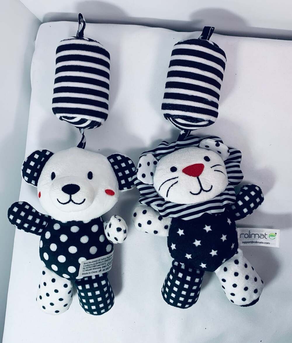 Rolimat Baby Rattles B&W Plush